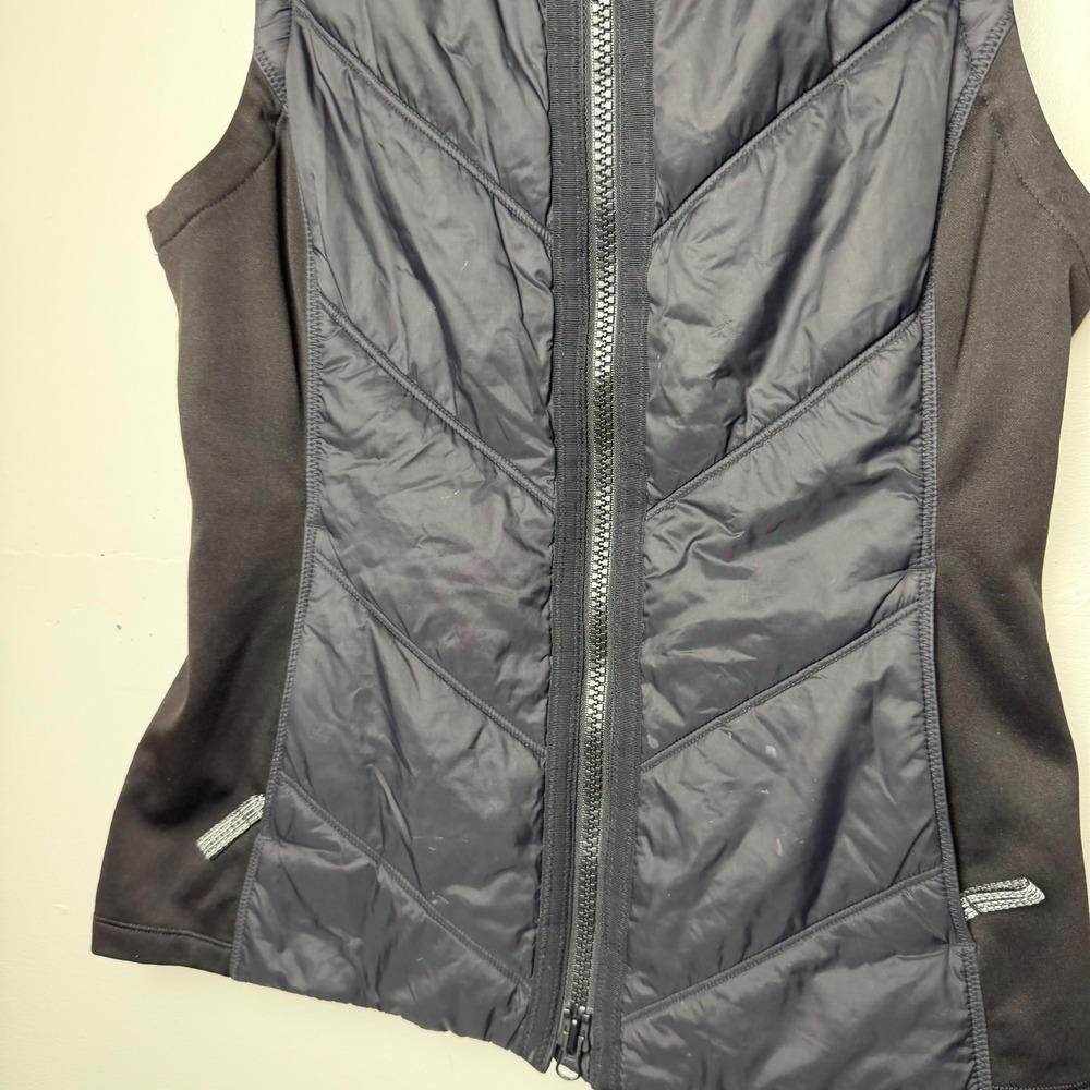 Athleta Black Zip Up Puffer Vest with Pockets Athleisure Sz S - Picture 3 of 10